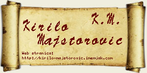 Kirilo Majstorović vizit kartica